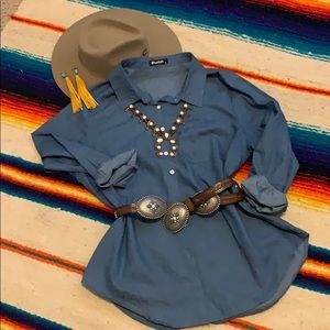 Denim Chambray button down shirt